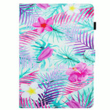 For Samsung Galaxy Tab A 10.1 2019 T510 Painted Pattern Stitching Leather Tablet Case(Bougainvillea)