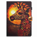 For 8 inch Painted Pattern Stitching Leather Tablet Case(Flower Deer)