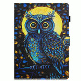 For Samsung Galaxy Tab A 10.1 2019 T510 Painted Pattern Stitching Leather Tablet Case(Moonlight Eagle)