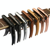 Galux GC501A Acoustic Guitar Pitch Clip Folk Ukulele Metal Clip With Storage Bag, Color: Dark Wood Pattern