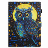 For Samsung Galaxy Tab A7 Lite T220 Painted Pattern Stitching Leather Tablet Case(Moonlight Eagle)