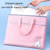 BeiDuoMei Student A3 Art Drawing Handbag Test Paper File Storage Bag, Style: Simple Model Pink