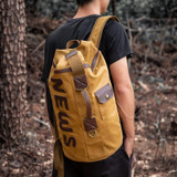 Canvas Large Capacity Casual Men Backpack Retro Outdoor Multifunctional Travel Bag(B22 Earth Yellow)
