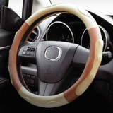 Super Fiber Leather Car Universal Anti-skid Steering Wheel Cover, Diameter: 38cm(Beige Coffee)