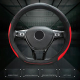 Round Style Car Universal Anti-skid Steering Wheel Cover, Diameter: 38cm(Black Orange)