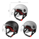 BY-1292 Unisex Motorcycle Frosted Protective Short Mirror Half Helmet (White)