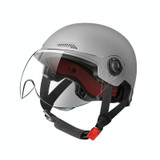 BY-1292 Unisex Motorcycle Frosted Protective Short Mirror Half Helmet (Grey)