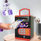 13.5 x 12.3 x 19.5cm Space Astronaut Fingerprint Savings Jar Childrens Musical Password Money Bank Toys(Black)