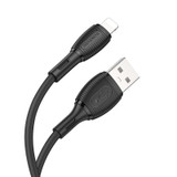 Borofone BX86 Advantage 2.4A USB to 8 Pin Silicone Charging Data Cable, Length:1m(Black)