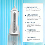 350ML Water Tank Oral Irrigator Rechargeable 5 Gear Adustable Water Flosser, Spec: With Bracket White