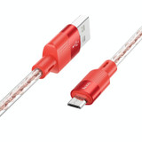 hoco X99 Crystal Junction 2.4A USB to Micro USB Silicone Charging Data Cable, Length:1m(Red)