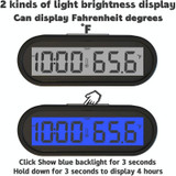 2 in 1 Car Electronic Watch Luminous LCD Digital Portable Mini Thermometer