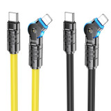 hoco U118 Kaidi PD 27W USB-C/Type-C to 8 Pin Rotating Charging Data Cable, Length: 1.2m(Black)