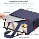 BeiDuoMei Portable File Bag A4 Waterproof Zipper Folder Can Put Water Cup Storage Bag(3 Layers Rose Red)
