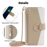 For Samsung Galaxy S21+ 5G Crossbody Litchi Texture Leather Phone Case(White)