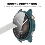 For Amazfit Balance A2286 ENKAY Hat-Prince Full Coverage Tempered Glass Film Integrated PC Watch Case(Ivory White)