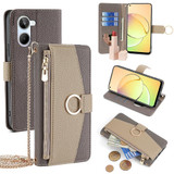 For Realme 10 4G Crossbody Litchi Texture Leather Phone Case(Grey)