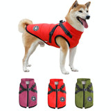 Dog Clothing Chest Back All-in-one Winter Coat Thickened Cotton Vest, Size: XL(Red)