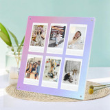 Six Palace Grid Color 3 Inch Three-Dimensional Magnet Photo Frame For Polaroids, Color: White