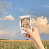 3 inch Ice Cream Glitter Photo Box Celebrity Photo Card Storage Box For Polaroids, Color: Transparent