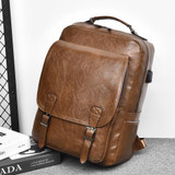 WEIXIER B677 Large Capacity Waterproof Business Backpack with USB Charging Hole(Brown)
