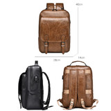 WEIXIER B677 Large Capacity Waterproof Business Backpack with USB Charging Hole(Brown)