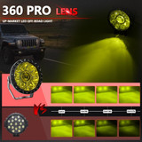 E16 55W 6000LM / 6000K 7 inch Off-road Vehicle Round Work Light(Yellow Light)