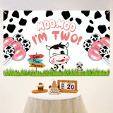 150x90cm Cartoon Cow Theme Birthday Party Decoration Background Cloth Photography Banner(2023SRB132)