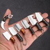 Mini Knife Keychain Portable Removal Express Pendant Accessory With Holster, Model: Long Kitchen Knife Sanding