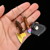 Mini Knife Keychain Portable Removal Express Pendant Accessory With Holster, Model: Kitchen Knife Laser Pattern