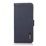 For Xiaomi Redmi Note 13 Pro+ KHAZNEH Side-Magnetic Litchi Genuine Leather RFID Phone Case(Blue)