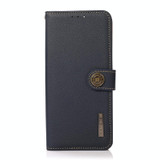 For Xiaomi Redmi Note 13 Pro+ KHAZNEH Custer Texture RFID Genuine Leather Phone Case(Blue)