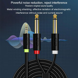 JINGHUA 3.5mm To Dual 6.5mm Audio Cable 1 In 2 Dual Channel Mixer Amplifier Audio Cable, Length: 0.5m