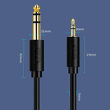 JINGHUA 3.5mm To 6.5mm Audio Cable Amplifier Guitar 6.35mm Cable, Length: 1.5m