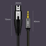 JINGHUA 3.5mm Male To XLR Female Microphone Cable Computer Mixer Audio Cable, Length: 3m