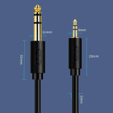 JINGHUA 3.5mm To 6.5mm Audio Cable Amplifier Guitar 6.35mm Cable, Length: 0.5m