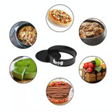 4 In 1 4 Inch /7 Inch /9 Inch /10 Inch  1 Heart and 3 Round Bakeware Cake Molds Baking Pans(Black)