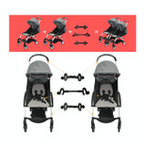 Twin Stroller Connector Turns Two Single Strollers Into A Double Stroller, Spec: Three Short