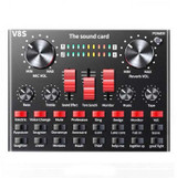 V8S Sound Card Mobile Phone Computer Anchor Live K Song Recording Microphone, Specification: English Version