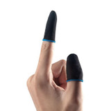 1 Pair Carbon Fiber Breathable Mobile Phone Game Touch Screen Finger Cover for Thumb / Index Finger (Black Blue)