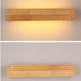 35cm LED Solid Wood Wall Lamp Bedroom Bedside Lamp Corridor Wall Lamp(Warm Light)