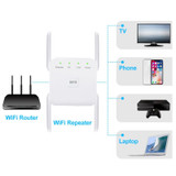 1200Mbps 2.4G / 5G WiFi Extender Booster Repeater Supports Ethernet Port White US Plug