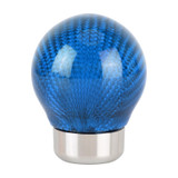 Car Carbon Fiber Pattern Gear Shift Knob Round Modified Gear Shift Head (Blue)