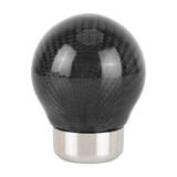 Car Carbon Fiber Pattern Gear Shift Knob Round Modified Gear Shift Head (Black)