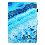 For iPad mini 5 / 4 / 3 / 2 / 1 Colored Drawing Horizontal Flip PU Leather Case with Holder & Card Slot & Sleep / Wake-up Function(Blue Marble)