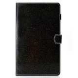 For Galaxy Tab S5e T720 Varnish Glitter Powder Horizontal Flip Leather Case with Holder & Card Slot(Black)