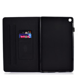 For Galaxy Tab A 8.0 & S Pen (2019) P200 Varnish Glitter Powder Horizontal Flip Leather Case with Holder & Card Slot(Black)