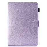 For 8 inch Tablet Varnish Glitter Powder Horizontal Flip Leather Case with Holder & Card Slot(Purple)