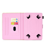 For 7 inch Tablet Varnish Glitter Powder Horizontal Flip Leather Case with Holder & Card Slot(Rose Gold)