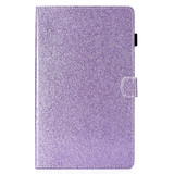 For Galaxy Tab S5e T720 Varnish Glitter Powder Horizontal Flip Leather Case with Holder & Card Slot(Purple)